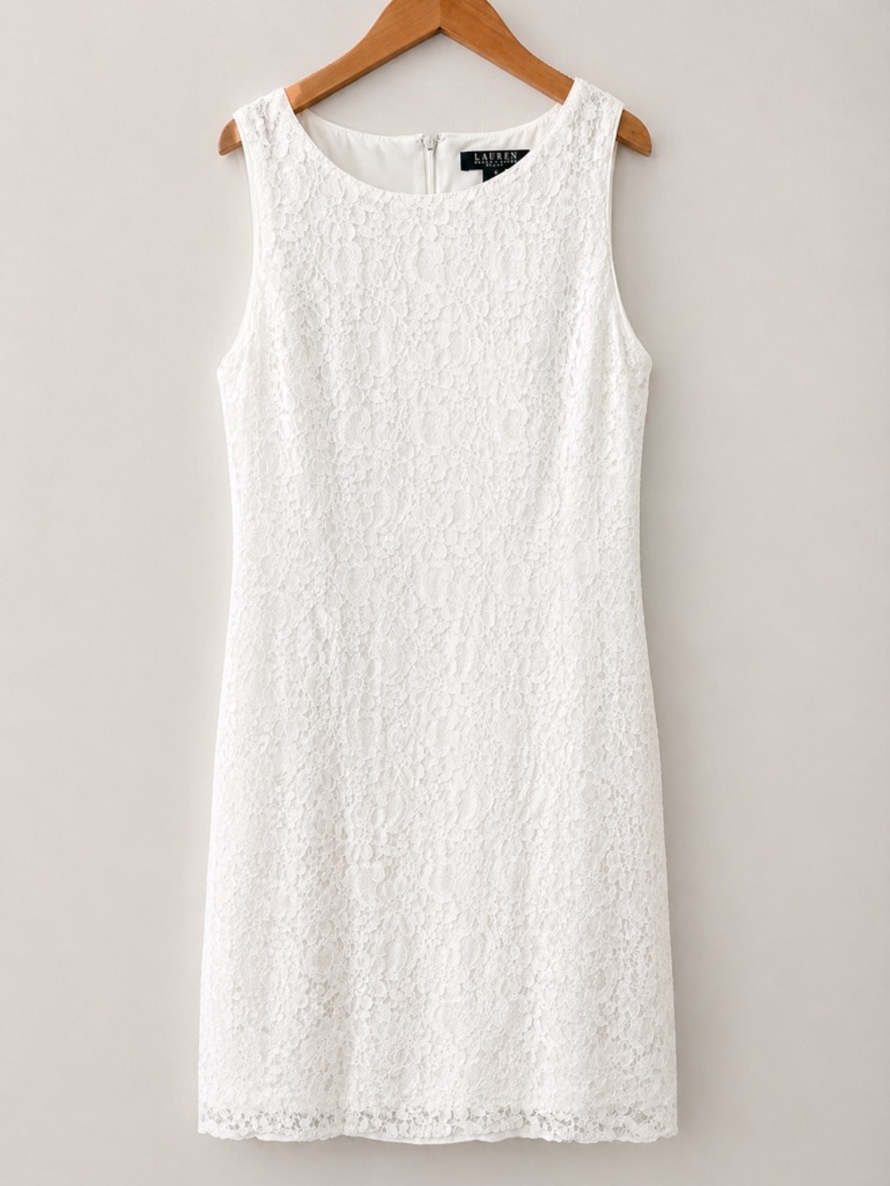 Ralph Lauren Lace Sheath Dress in White - Classic Women's Dress